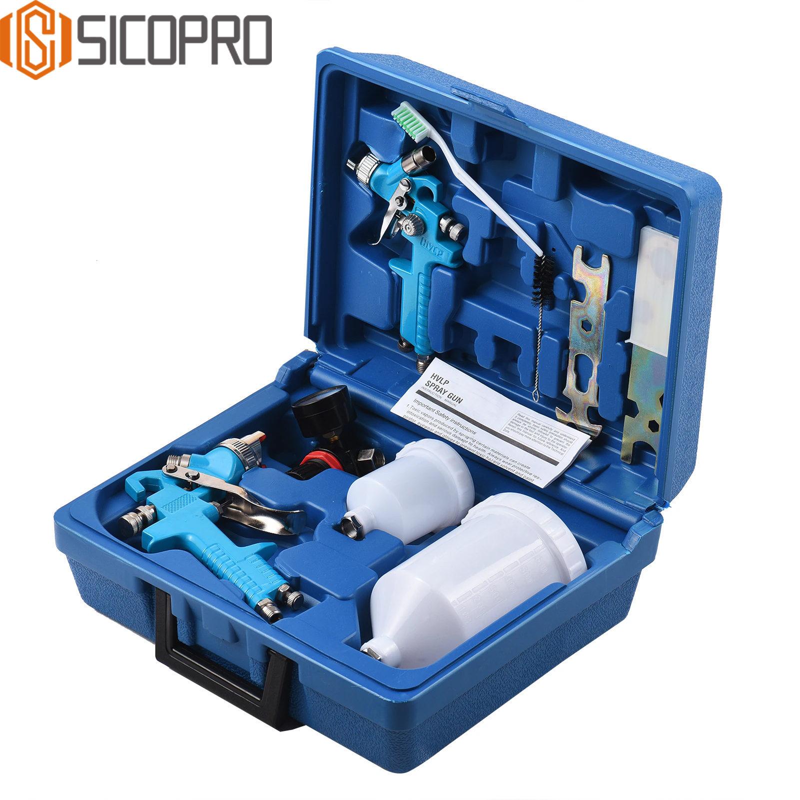 LVLP Spray Gun Kit H-827P + H-2000P – Professional Automotive Refinishing Paint Set with Accessories