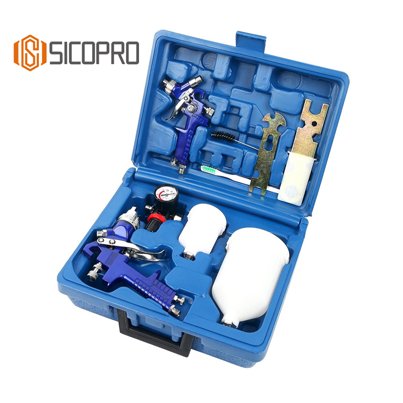 SICOPRO LVLP Spray Gun Set in Plastic Box - Complete Refinish Kit