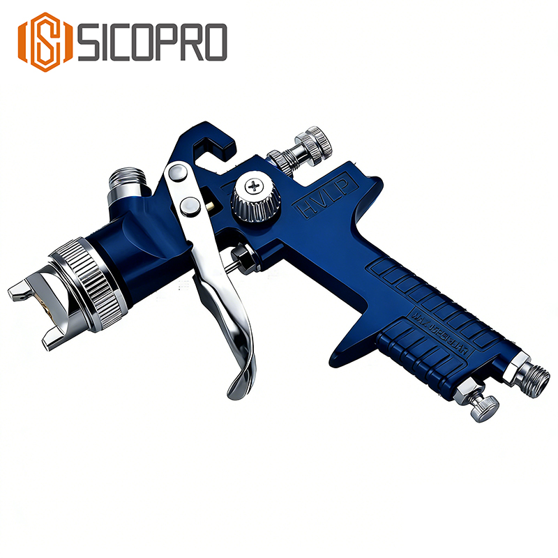 Blue HVLP Spray Gun SK-827 – Fine Finish Sprayer for Automotive Use