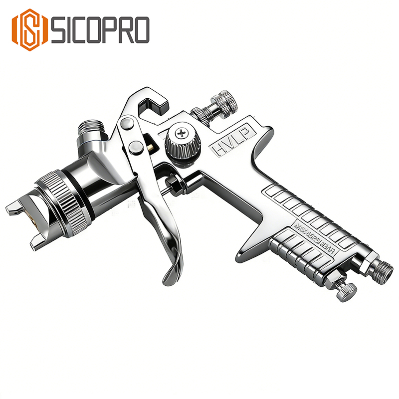 Chrome HVLP Spray Gun SK-827 – Durable High Precision Coating Tool