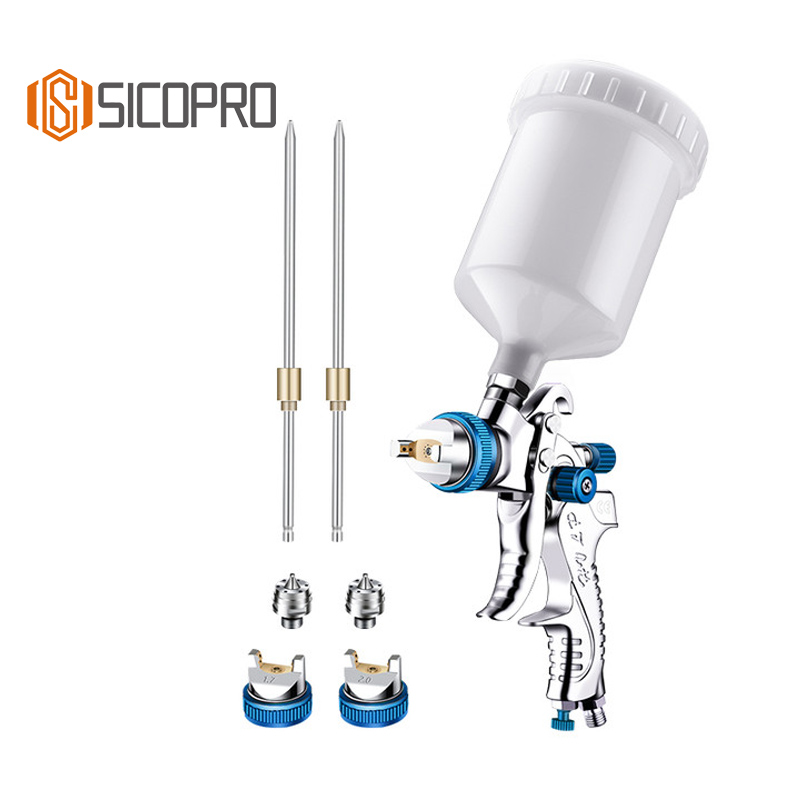 SK2008 SICOPRO LVLP Automotive Paint Spray Gun Kit with Multiple Nozzles and Needles