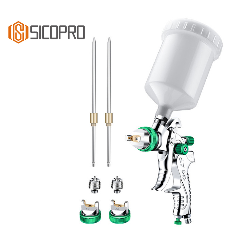 SK2008 SICOPRO LVLP Fine Finish Spray Gun with Adjustable Nozzles for Furniture and Auto Refinish