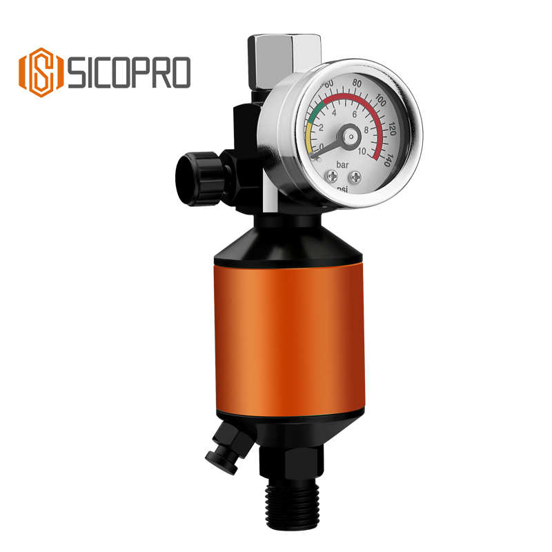 MF10 Mini Air Pressure Regulator with Gauge for Spray Gun Systems