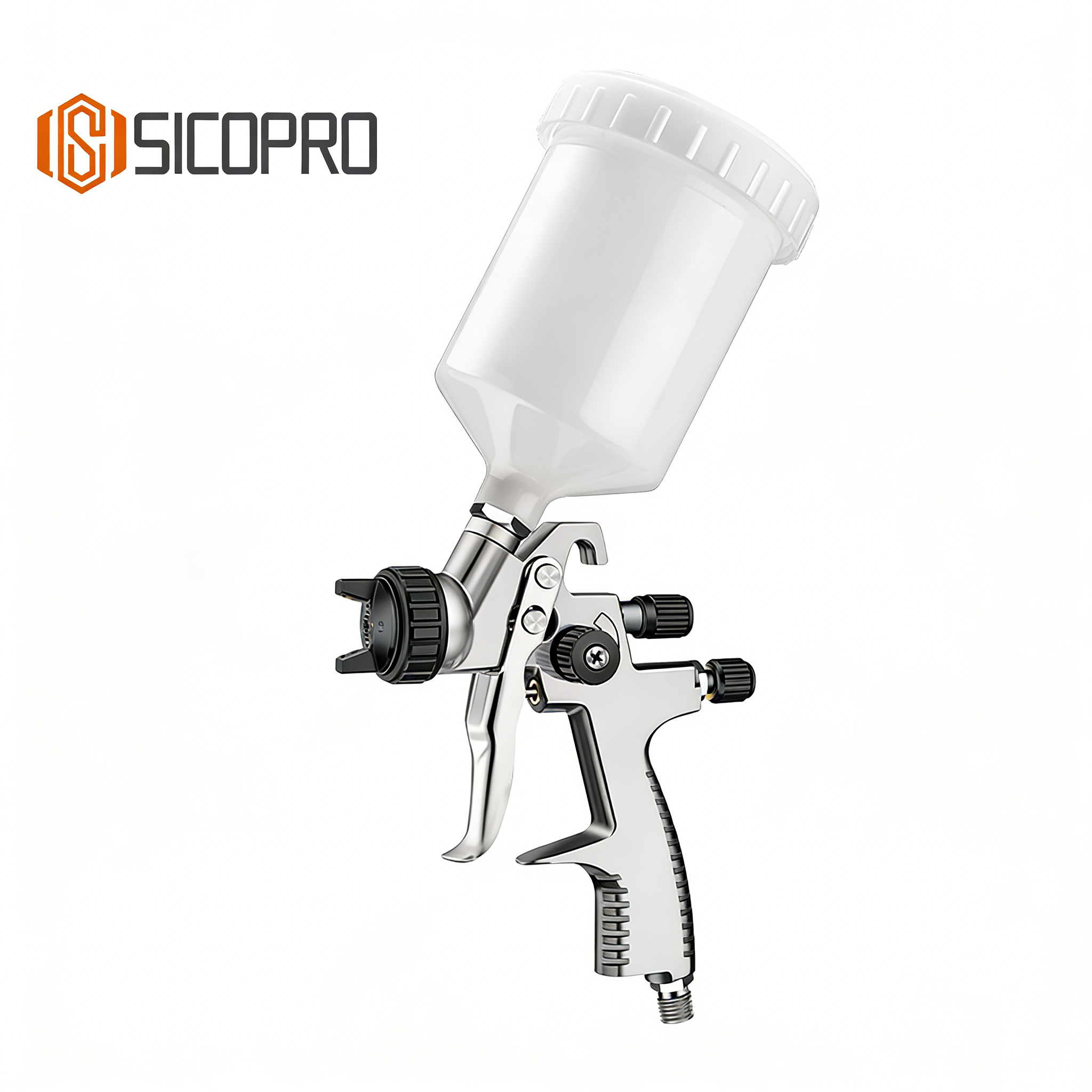 SICOPRO High Efficiency LVLP Gravity Feed Spray Gun 1.3mm Nozzle for Automotive & Industrial Use