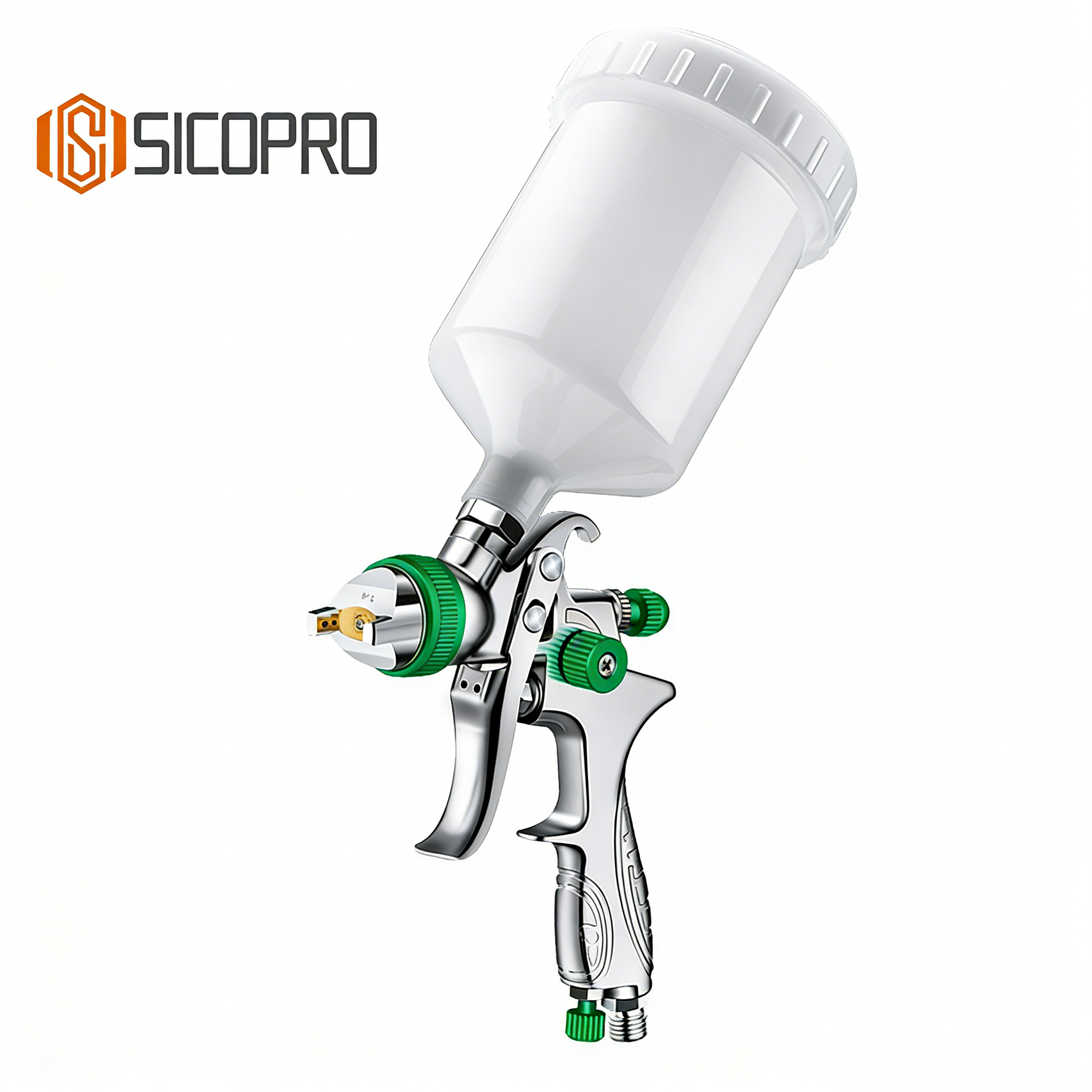 H-887P LVLP Gravity Feed Spray Gun – Green Edition