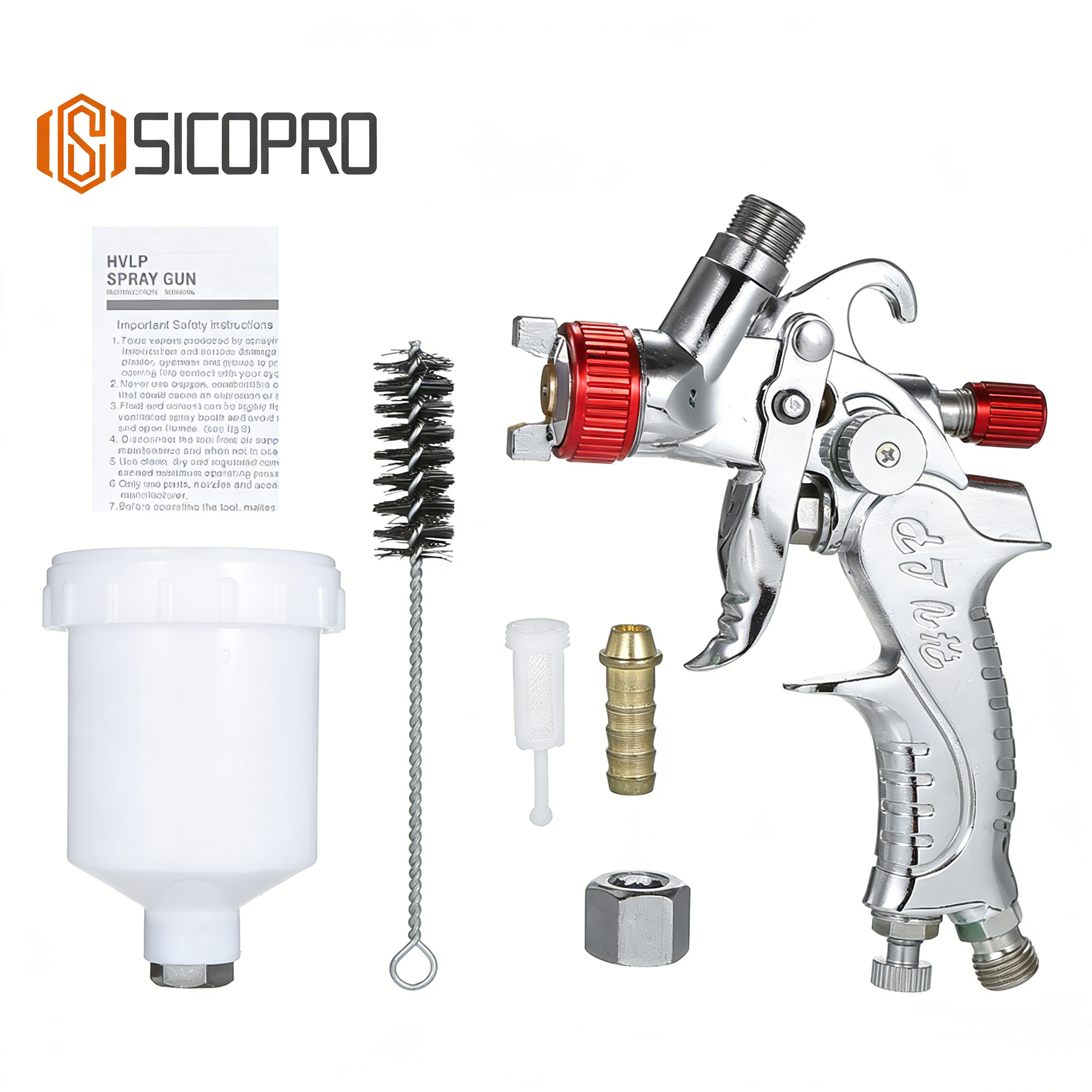 MINI2008 Red LVLP Spray Gun - High Efficiency Fine Finish Tool