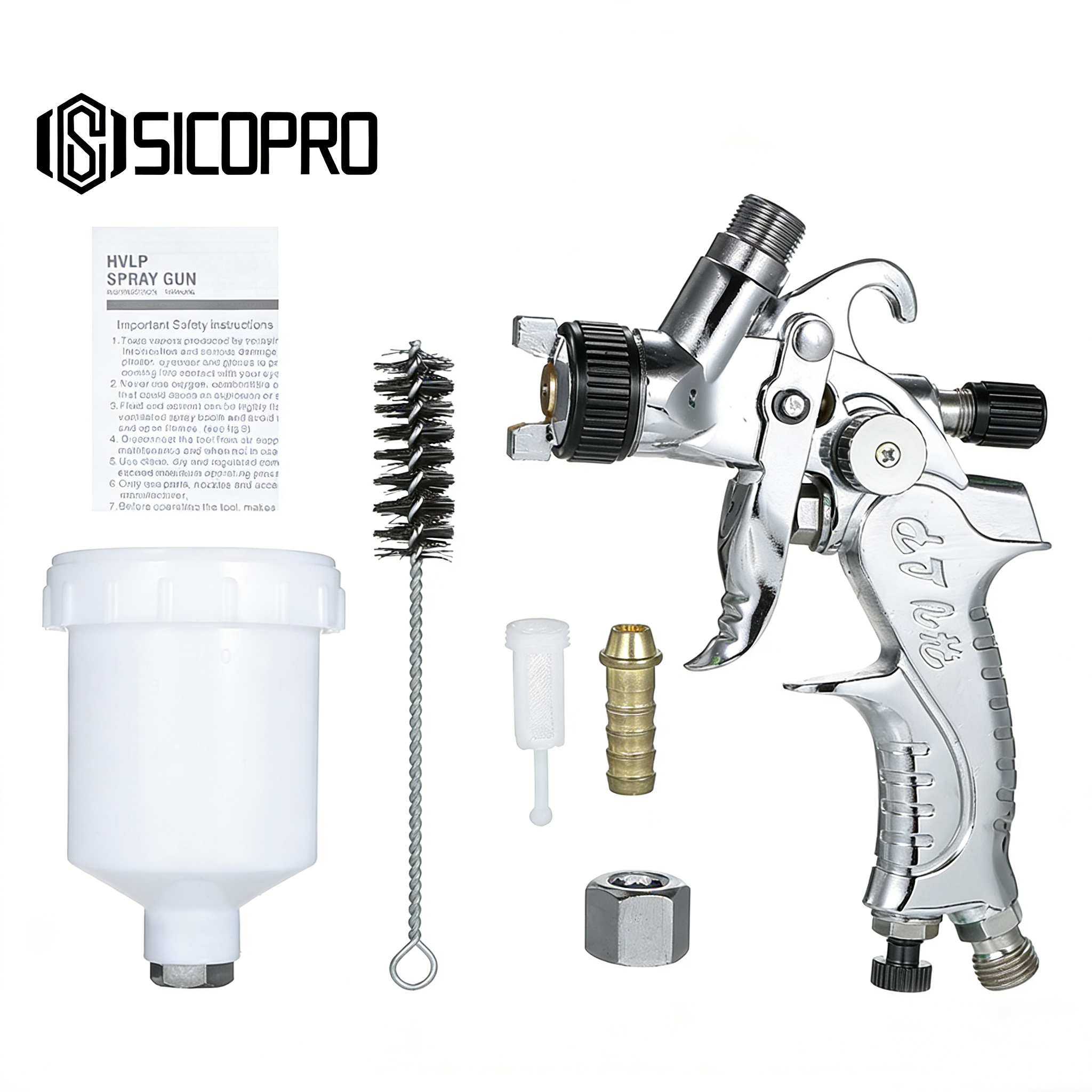 MINI2008 LVLP Spray Gun for Automotive and Furniture Refinishing - Multiple Colors
