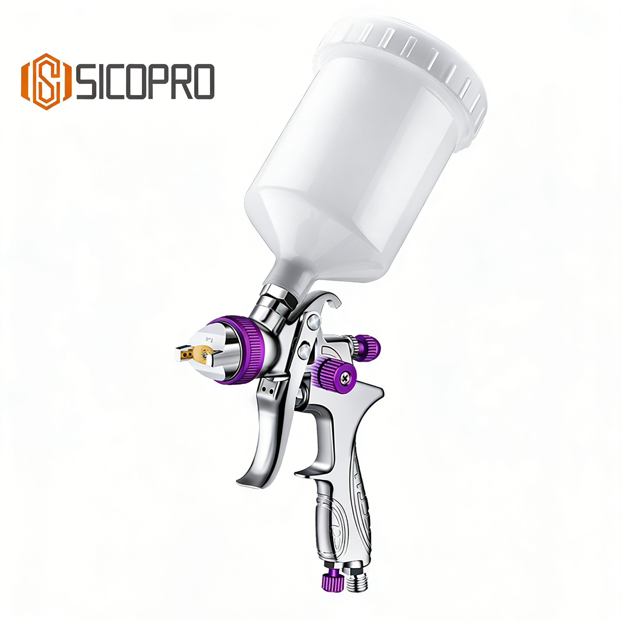 SICOPRO H-887 LVLP Gravity Spray Gun - Purple Accents