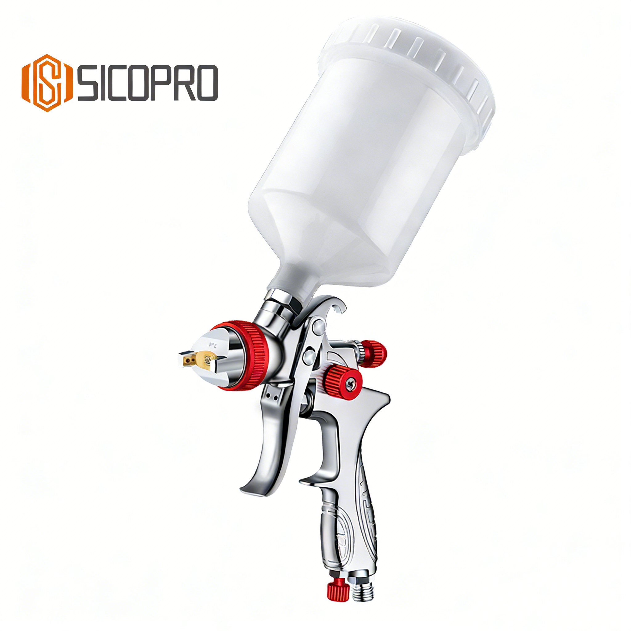 SICOPRO H-887 LVLP Gravity Spray Gun - Red Accents
