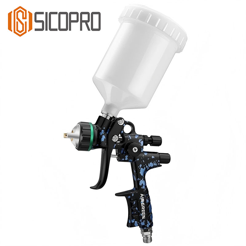SK-100B LVLP Spray Gun with Adjustable Nozzle for Fine Finishing