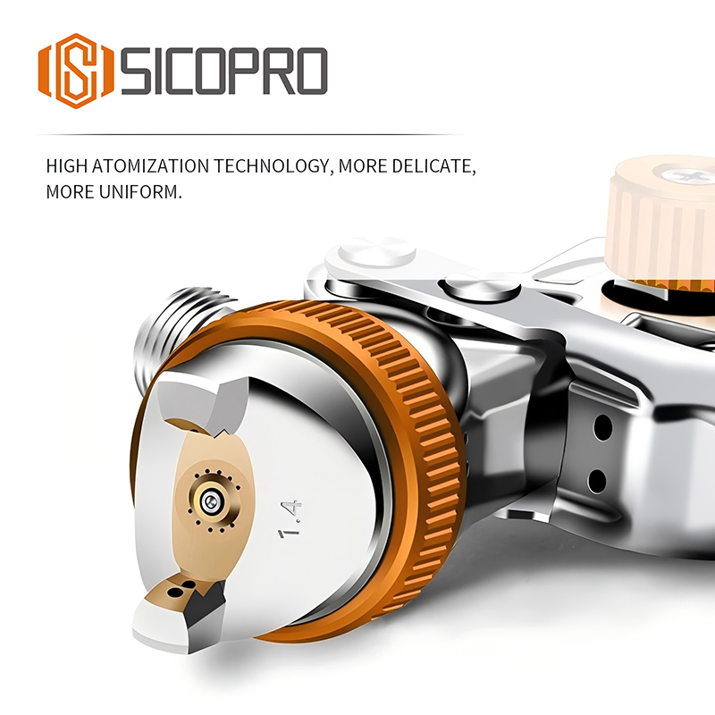 SK-2008 Yellow LVLP Spray Gun with Precision Tip - Refinished Painting Tool