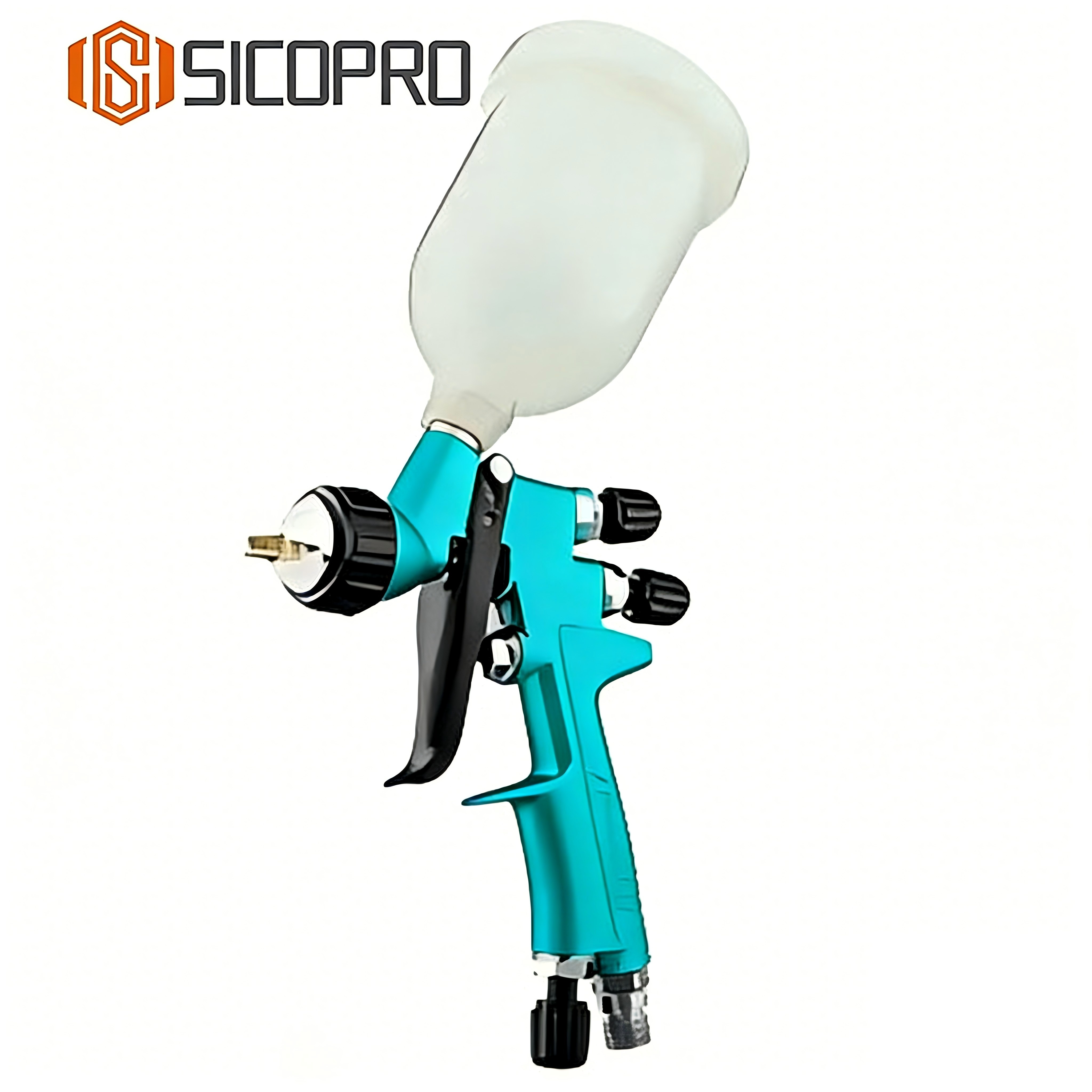 Mini888 Cyan LVLP Gravity Spray Gun for Automotive Refinishing
