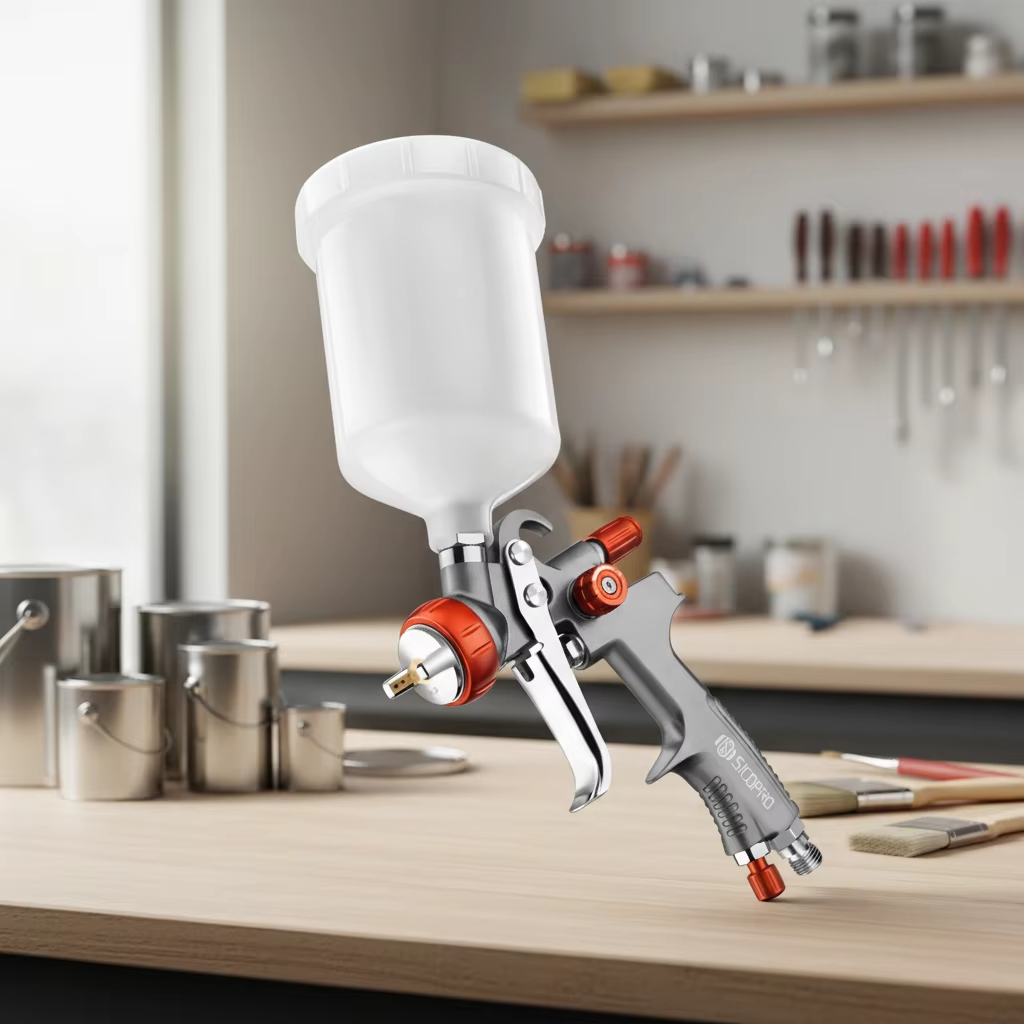 Gravity Feed Low Noise Refinished Painting LVLP Spray Gun for Fine Surface Coating