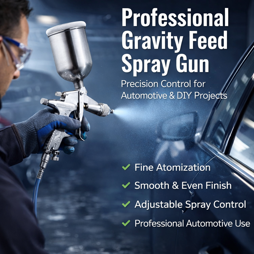 Ultra-Fine Atomization LVLP Gravity Spray Gun – Professional Gloss Finish