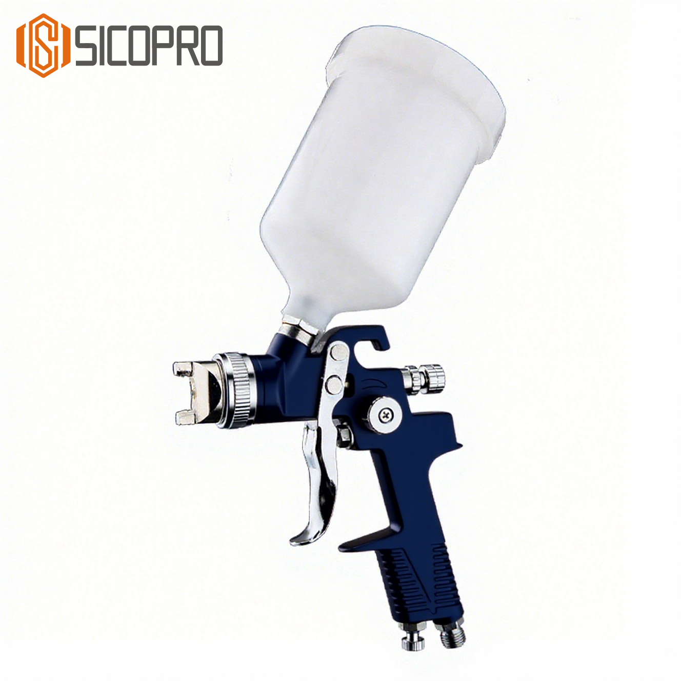 H-970P Navy Blue LVLP Spray Gun – Gravity Feed Professional Paint Tool