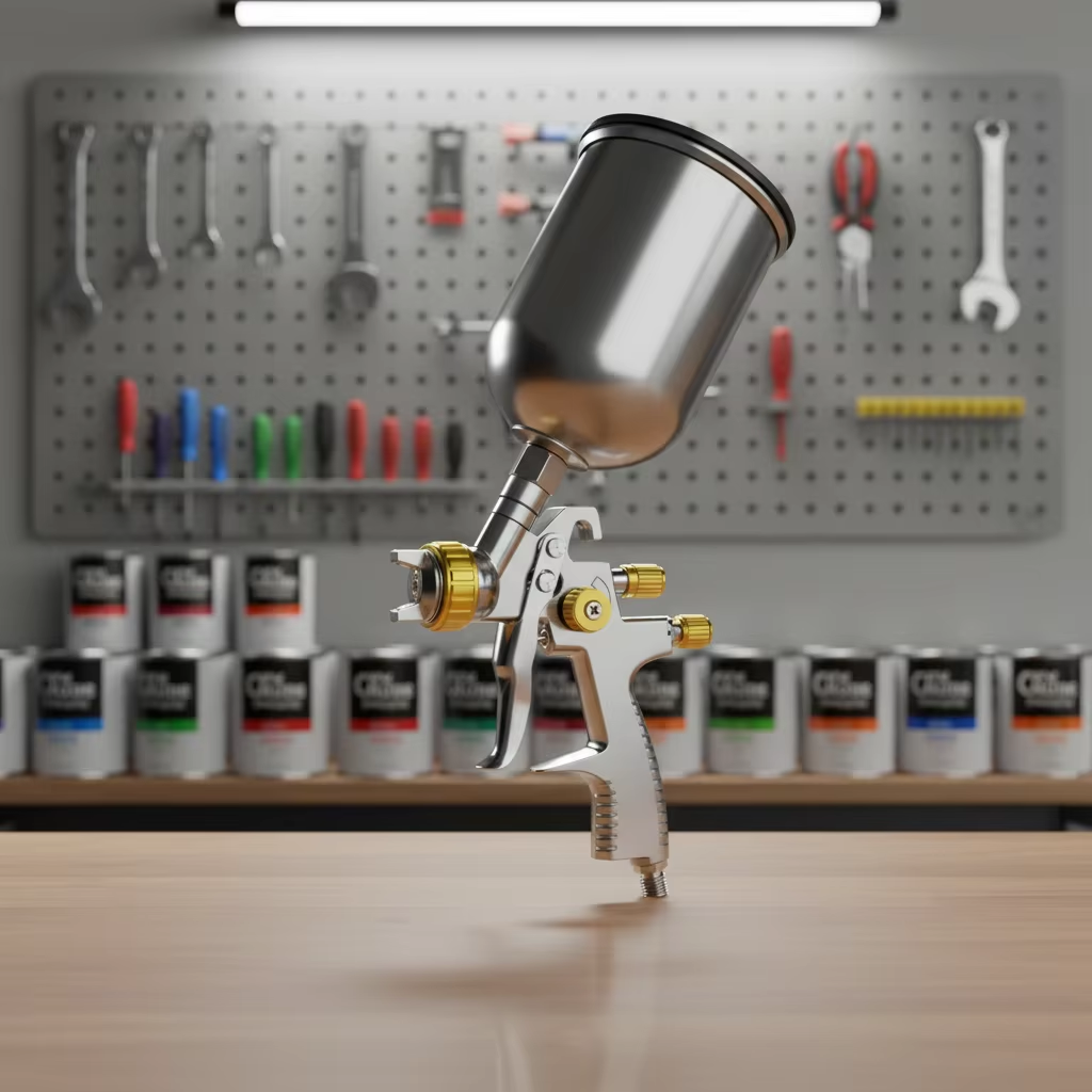 Professional Gravity Feed LVLP Spray Gun with Stainless Steel Cup – Automotive & Furniture Painting Tool