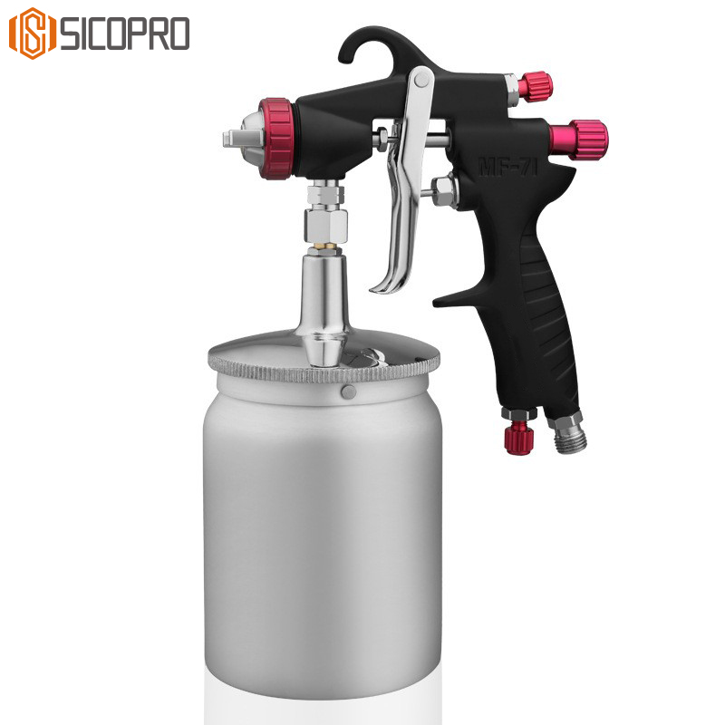 Sicopro W-71S LVLP Spray Gun with Suction Feed Cup – Professional Automotive & Woodworking Paint Gun