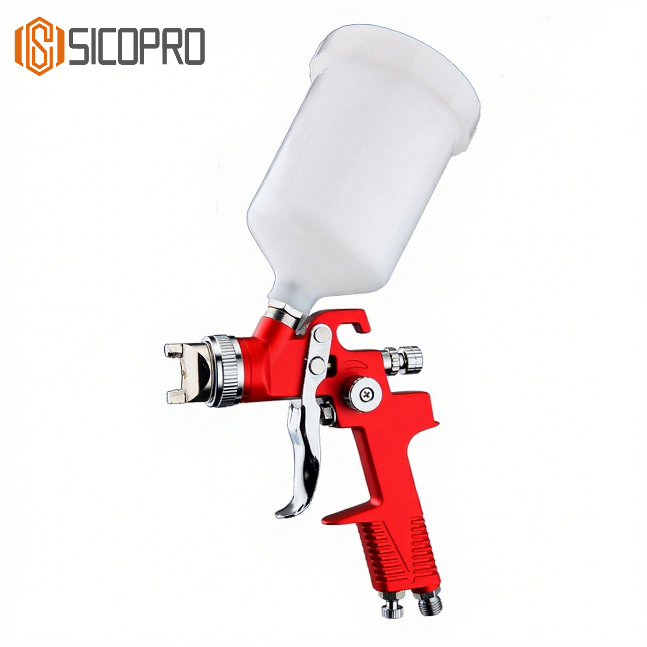 H-970P Red LVLP Gravity Spray Gun – High Transfer Efficiency