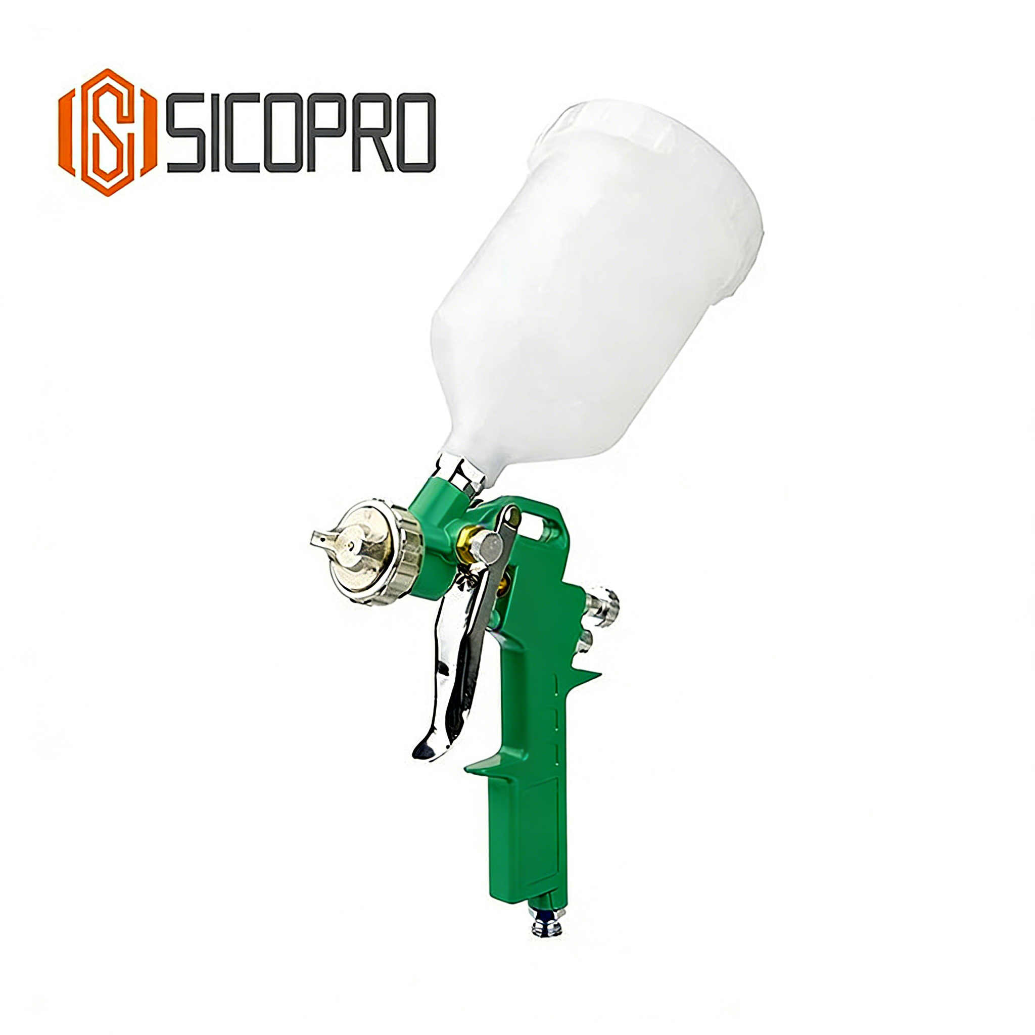 SICOPRO Green LVLP Gravity Spray Gun for Automotive and Wood Refinishing