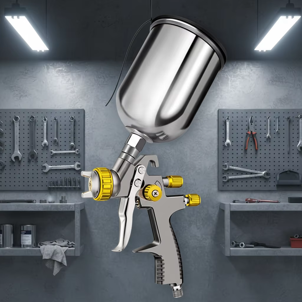 Professional LVLP Gravity Feed Paint Spray Gun for Furniture and Wood Finishing