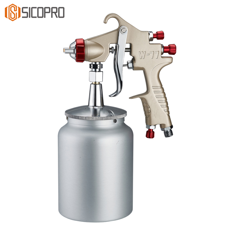 W-77 Bottom Feed Champagne LVLP Spray Gun – Siphon Feed Paint Gun