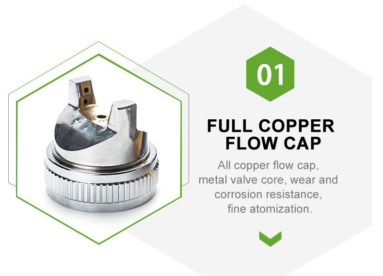 H-827P Green LVLP Spray Gun Kit with MF-10 Regulator & Disposable Cup System