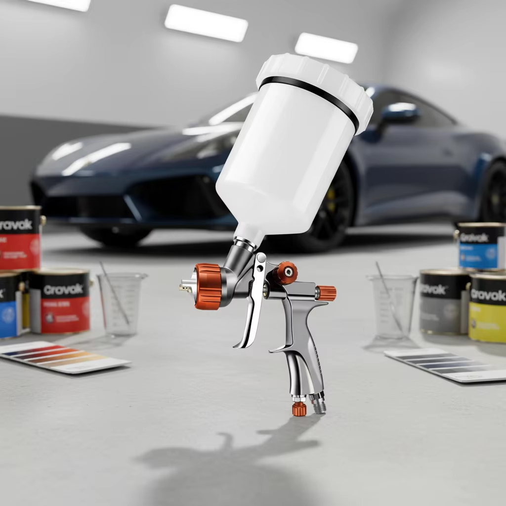 SK-80 LVLP Spray Gun Professional Automotive Refinish Gravity Feed Paint Gun