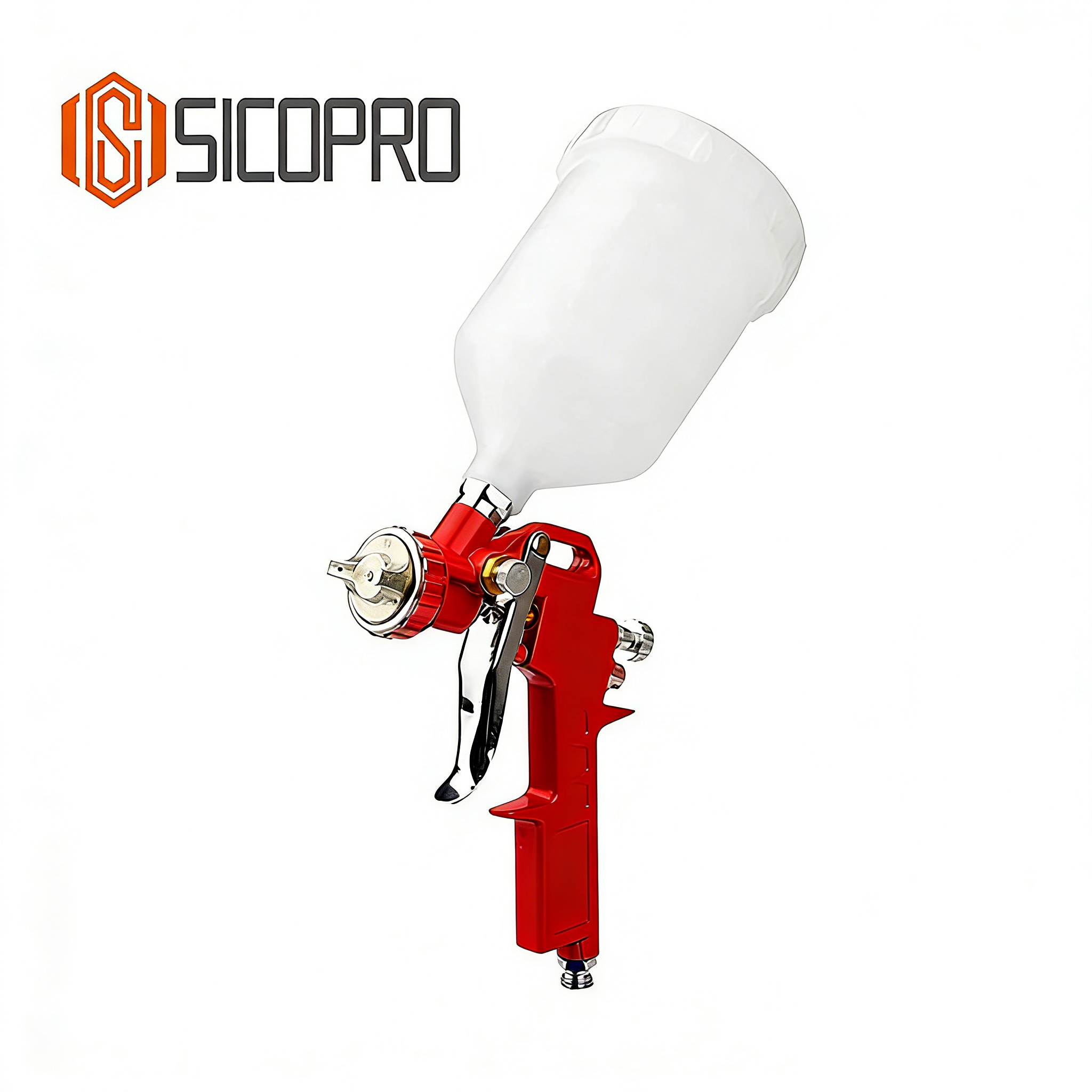 SICOPRO Red LVLP Gravity Spray Gun for Professional Refinish Work