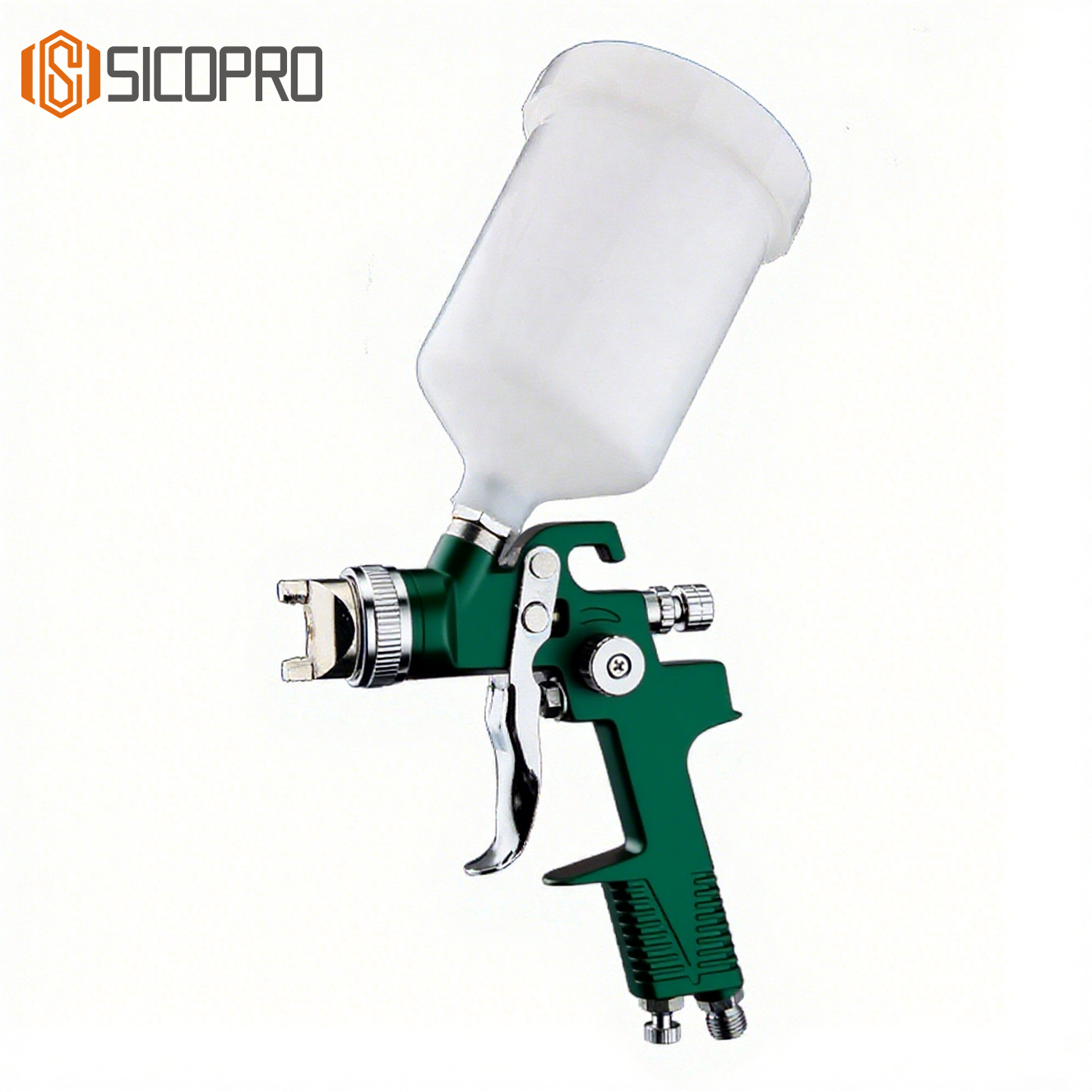 H-970P Dark Green LVLP Spray Gun – Gravity Feed for Fine Finishing