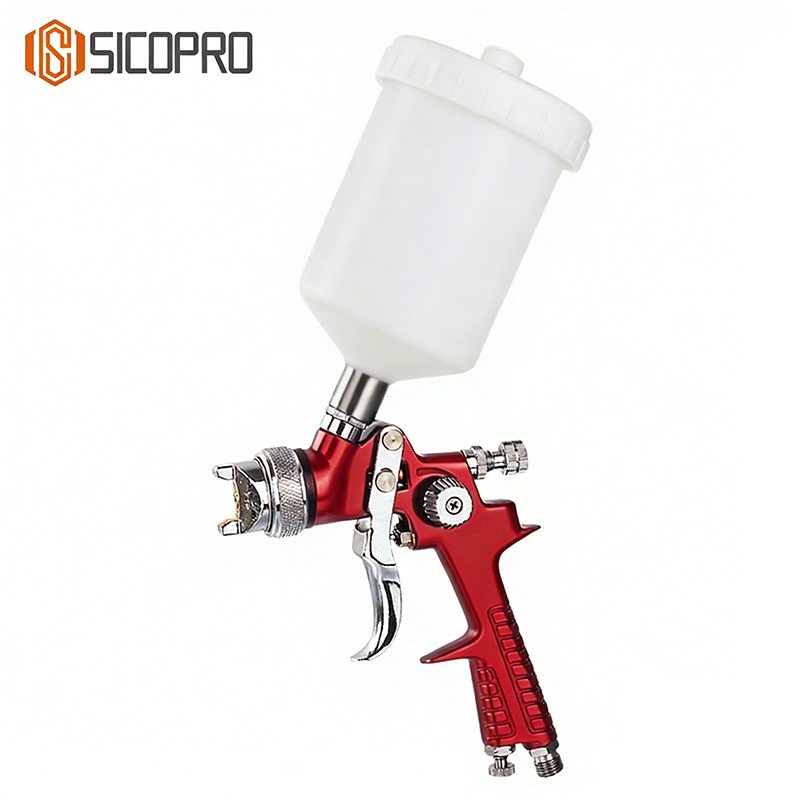 SICOPRO Red LVLP Gravity Feed Spray Gun for Automotive Refinishing