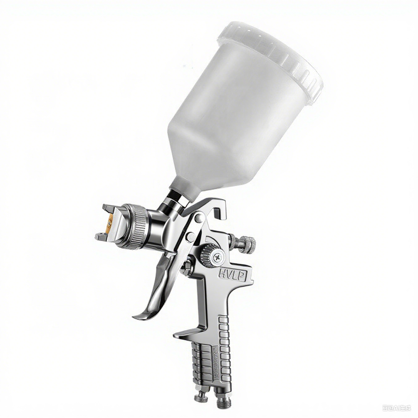 H-827P+H-2000P LVLP Chrome Spray Gun Kit with Plastic Cups and Case