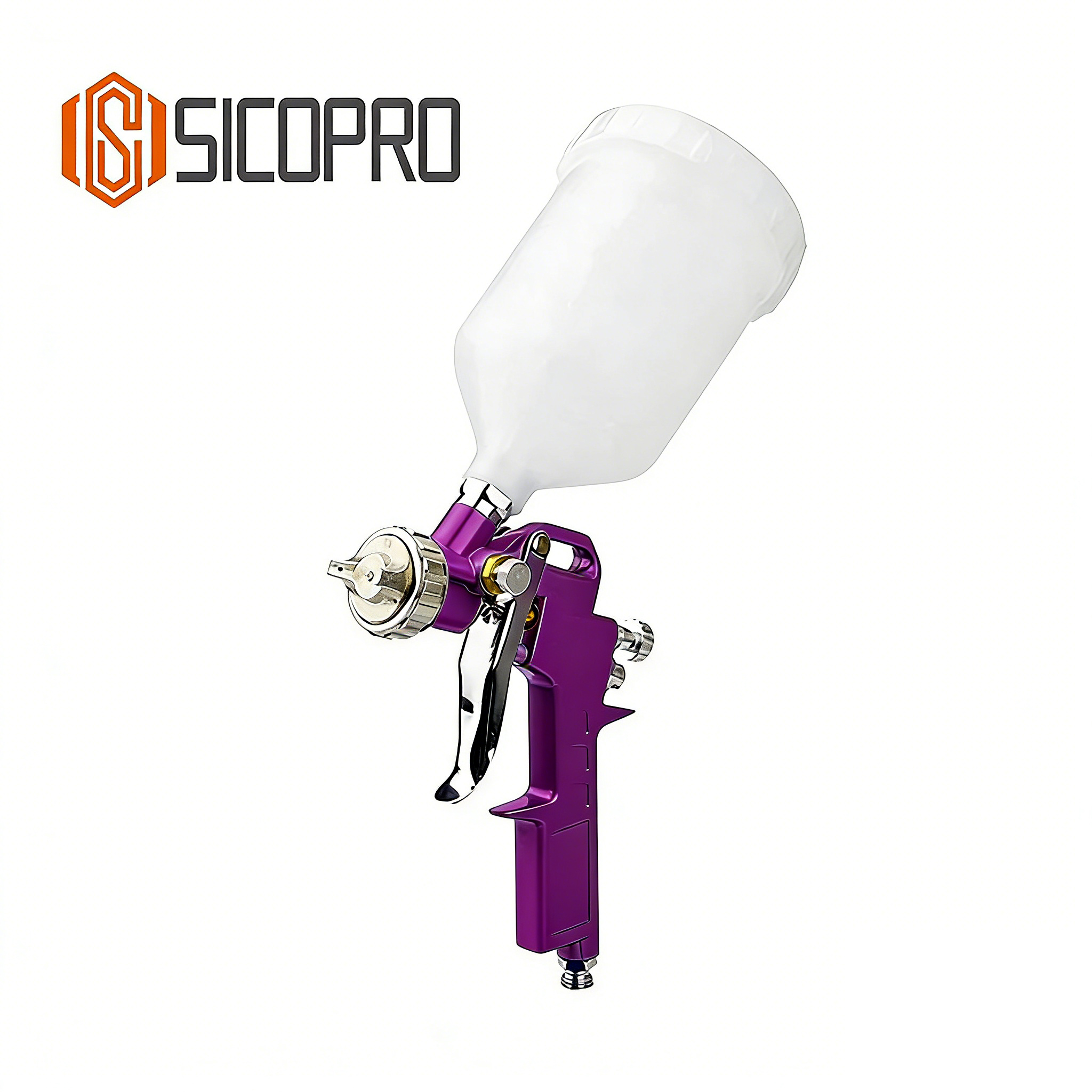 SICOPRO Purple LVLP Gravity Spray Gun for Car and Furniture Painting