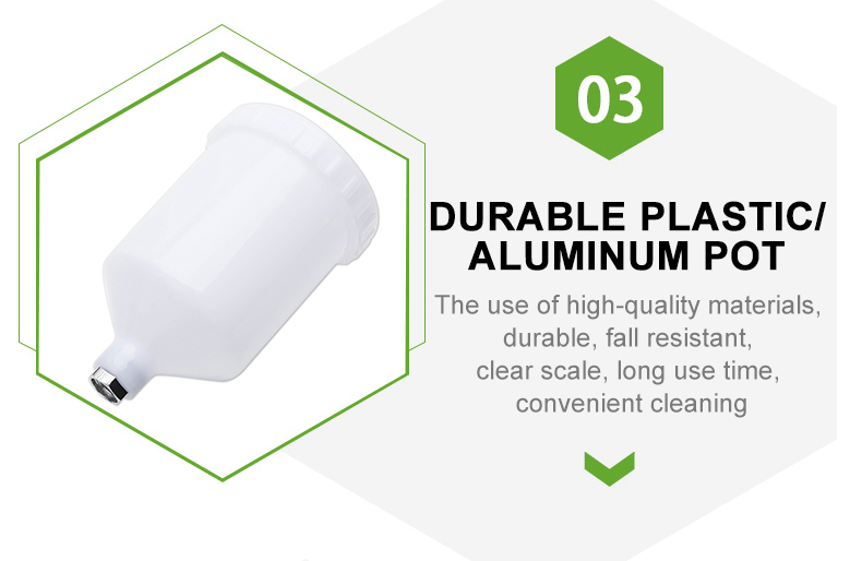 H-827P Green LVLP Spray Gun Kit with MF-10 Regulator & Disposable Cup System