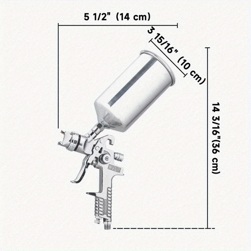 H-827P LVLP Gravity Feed Spray Gun Set with Aluminum Cup – Professional Automotive & Wood Finishing Tool Kit