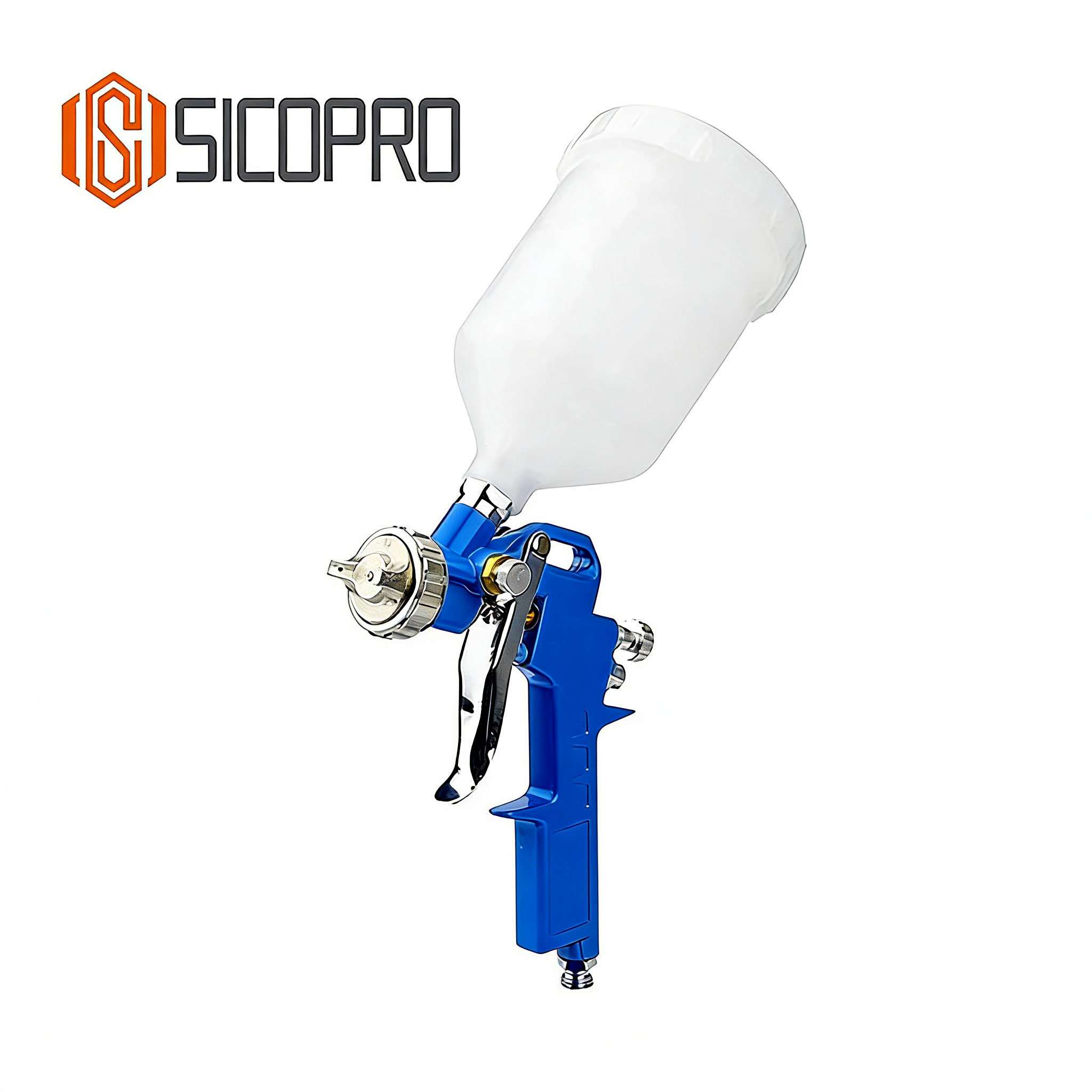 SICOPRO Blue LVLP Gravity Spray Gun for Automotive and Industrial Coating