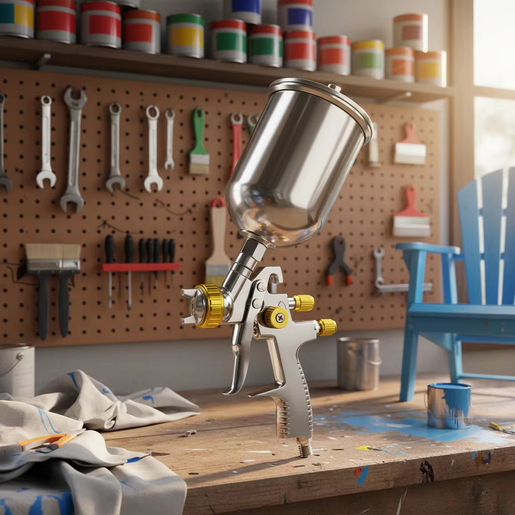 Compact LVLP Gravity Feed Spray Gun for Precision Paint Coating