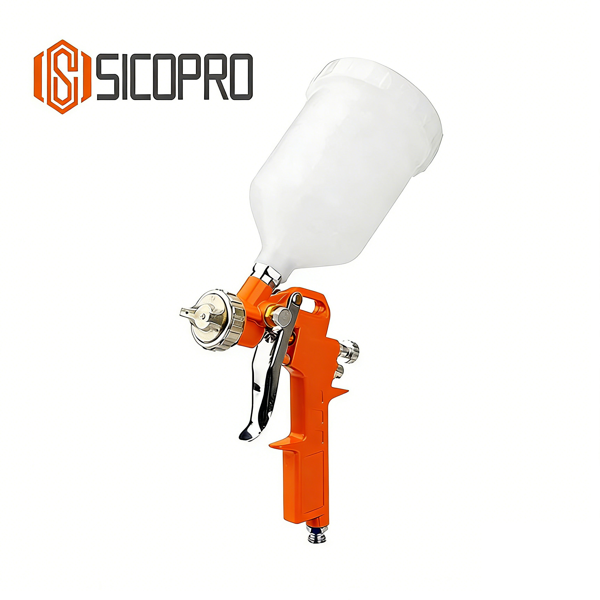 SICOPRO Orange LVLP Gravity Spray Gun for Automotive and Furniture Coating