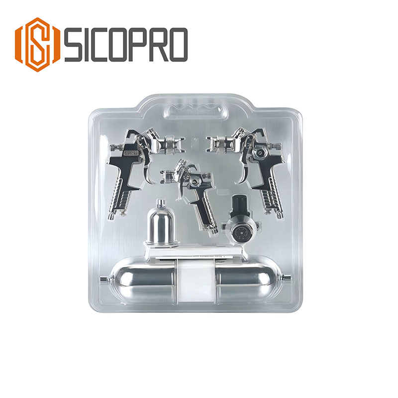 4PCS LVLP Refinished Spray Gun Kit with Regulator and Accessories