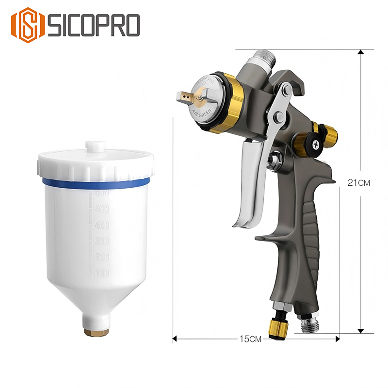 Compact LVLP Spray Gun with 600ml Cup – 1.3mm Nozzle