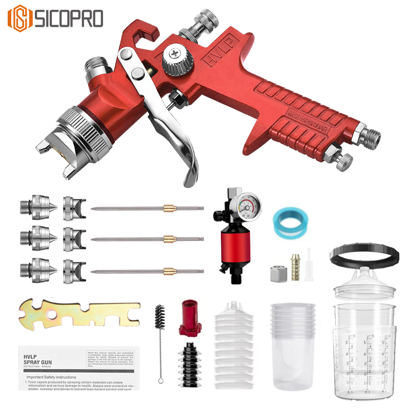 H-827P LVLP Spray Gun Kit with MF-10 Regulator & Disposable Cup System
