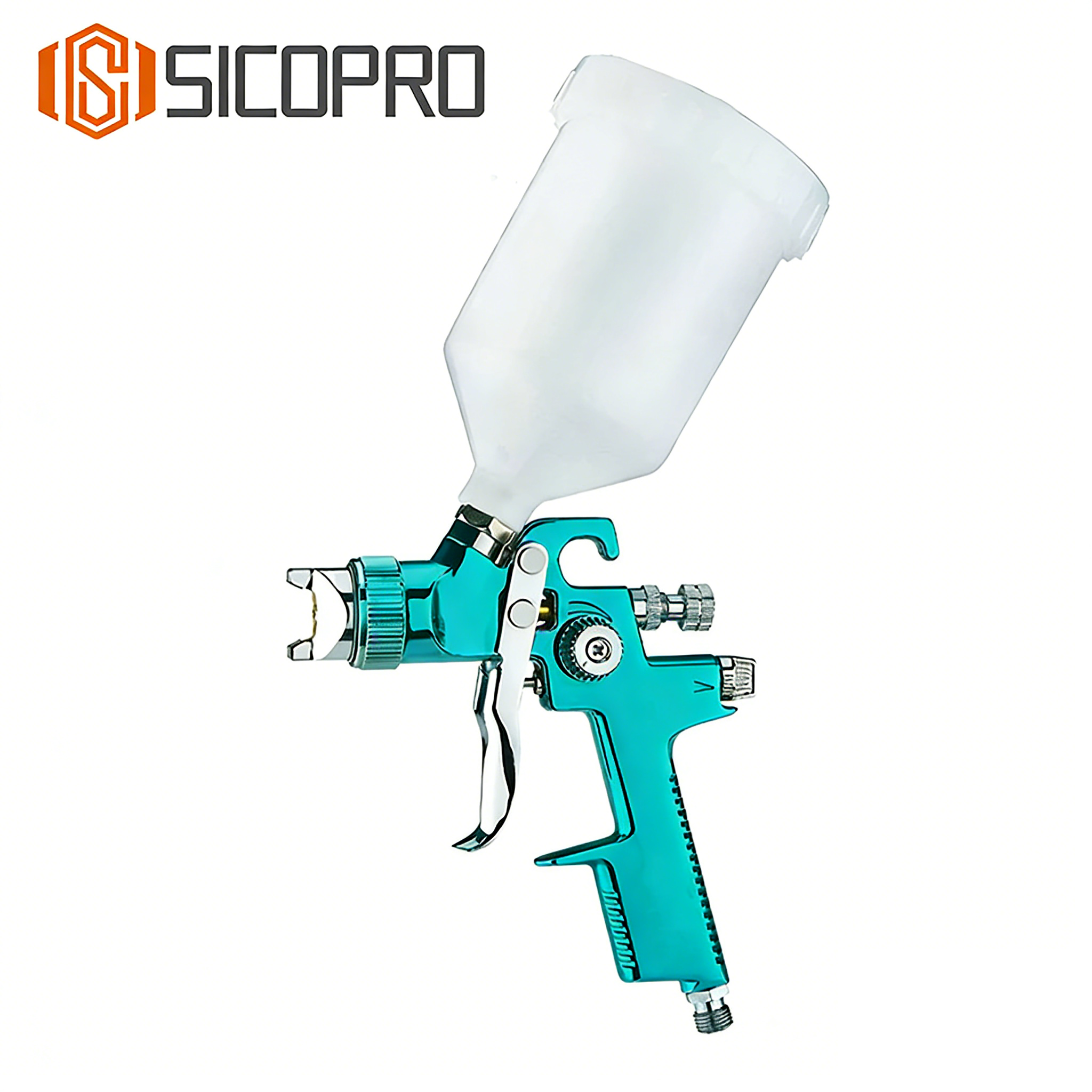 SICOPRO Cyan LVLP Gravity Feed Spray Gun AB-17P