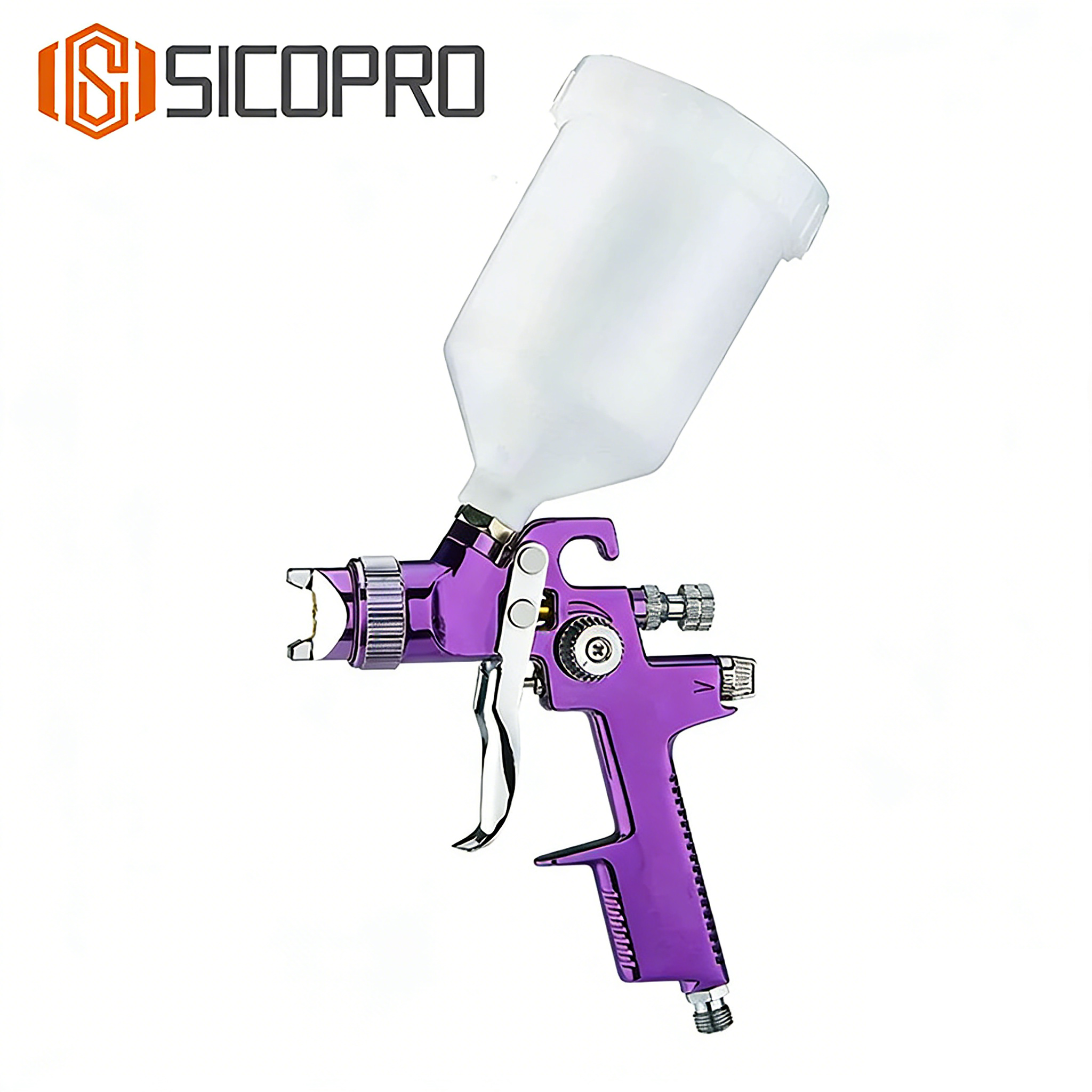 SICOPRO Purple LVLP Gravity Feed Spray Gun AB-17P