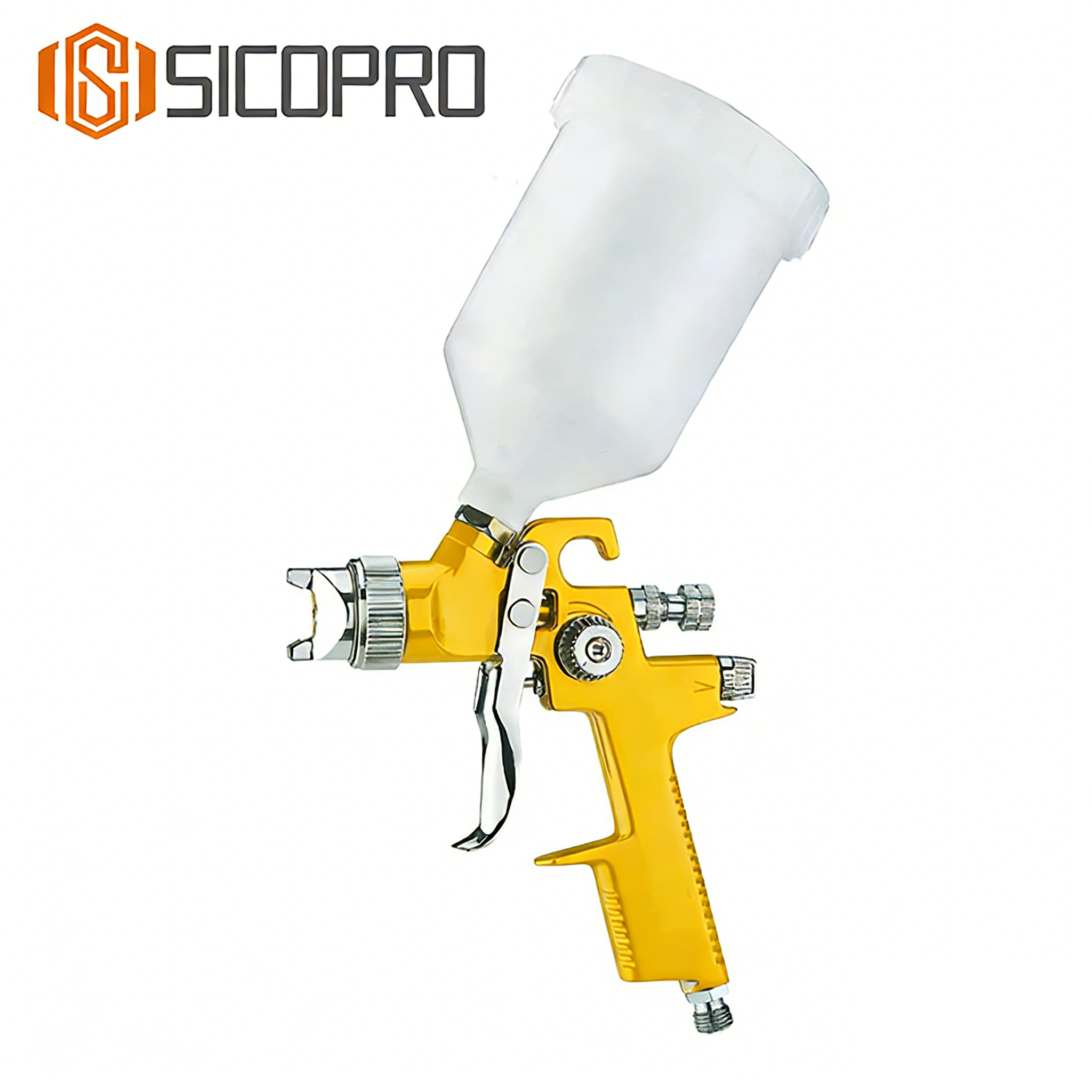 SICOPRO Yellow LVLP Gravity Feed Spray Gun AB-17P