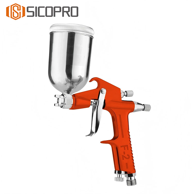 F-2 LVLP Spray Gun – Compact Orange Gravity Feed Mini Paint Gun