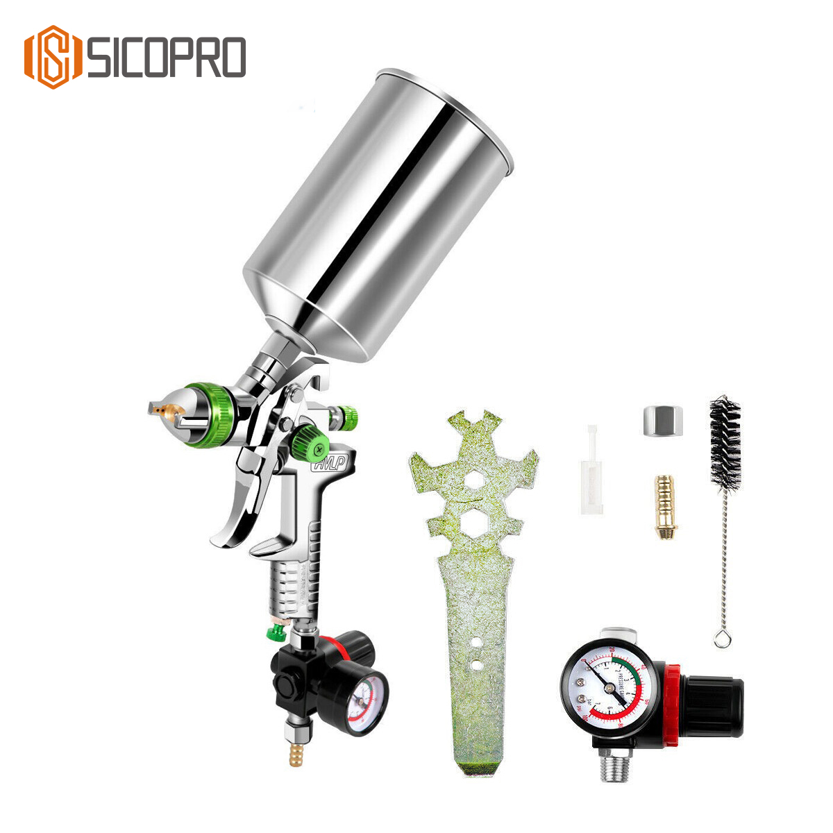 H-827P LVLP Spray Gun Kit with Aluminum Cup