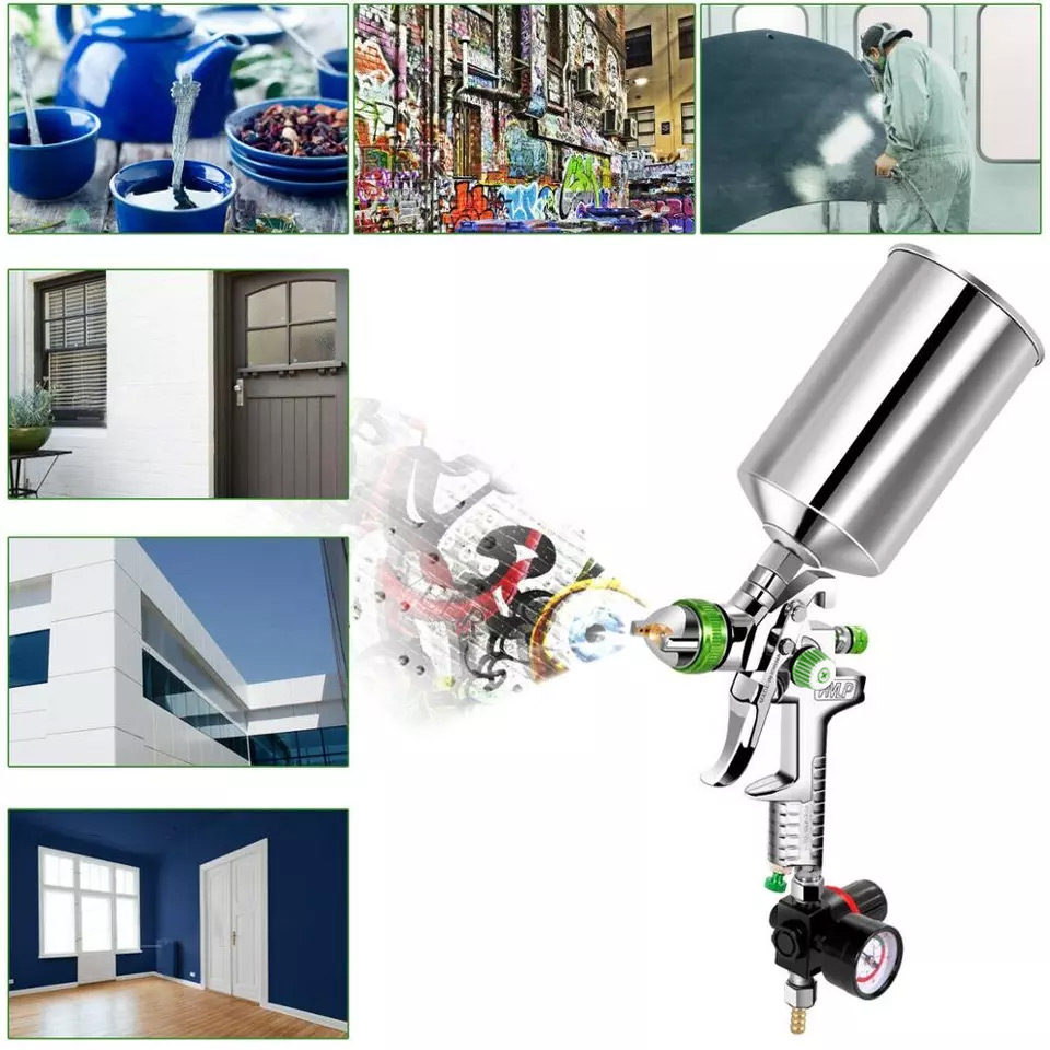 H-827P LVLP Spray Gun Kit with Aluminum Cup