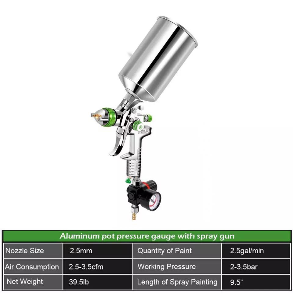 H-827P LVLP Spray Gun Kit with Aluminum Cup