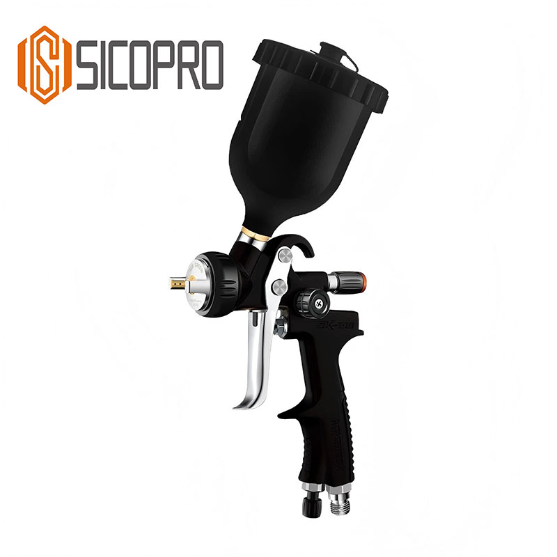 SICOPRO SK‑100 LVLP Spray Gun | 600ml Gravity Feed Paint Gun for Auto & Furniture Refinishing