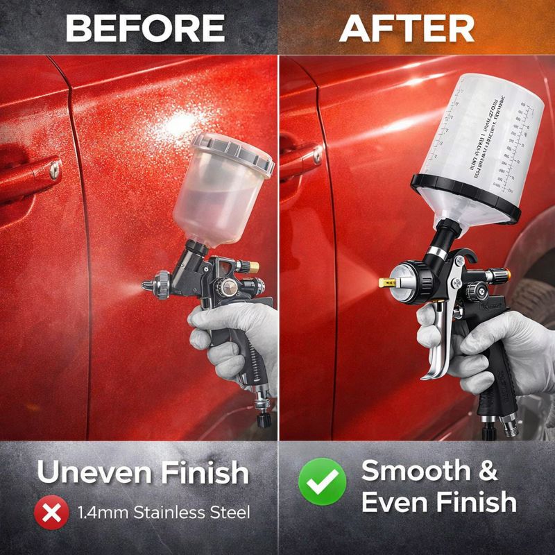 SK‑100 Durable LVLP Gravity Gun – Refinish Paint Spray