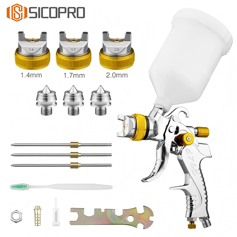 SK-2008 LVLP Spray Gun Kit with 1.4/1.7/2.0mm Nozzles